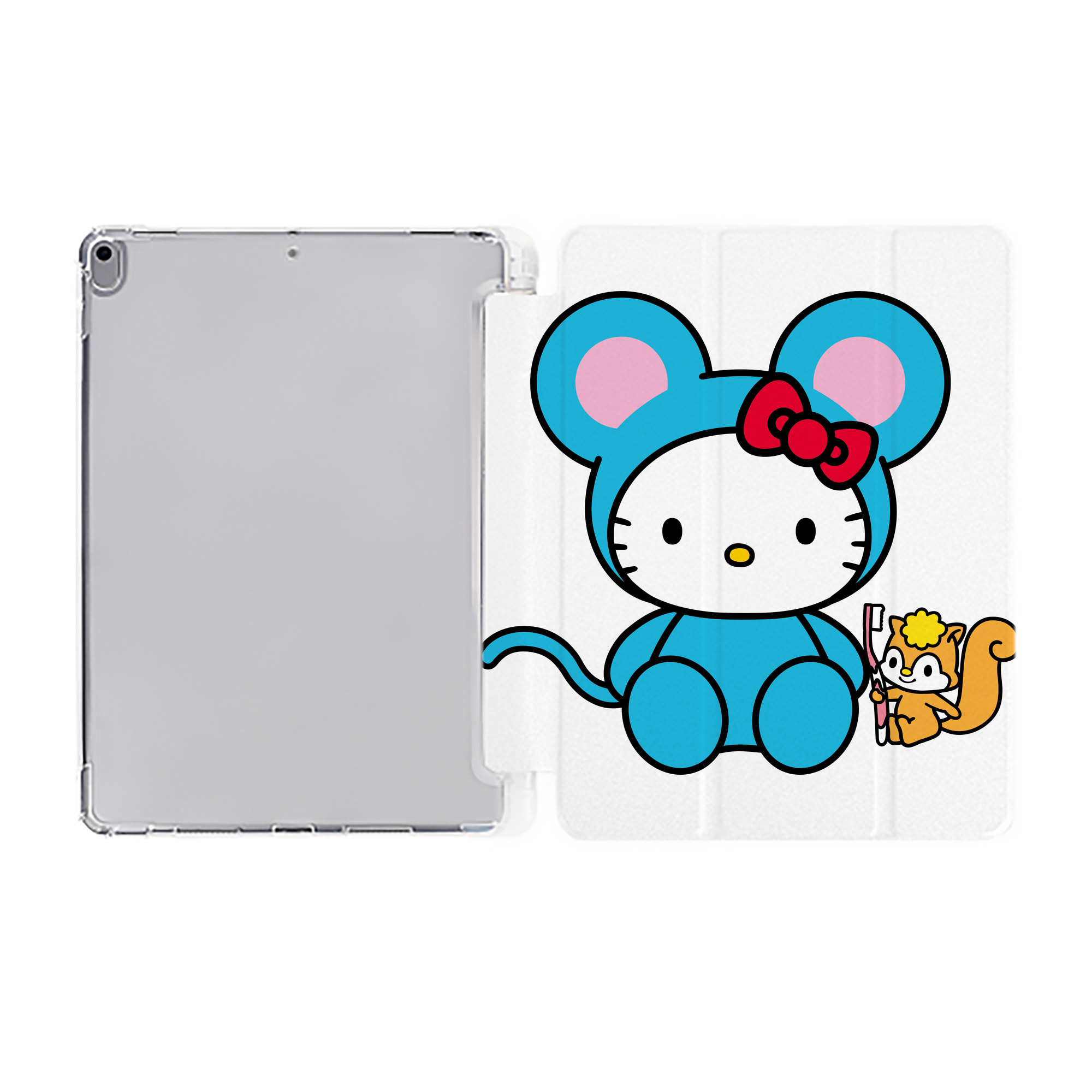 （画像用） Hello Kitty ハローキティ IPad ケース ペン収納付き 三つ折りスタンド PUレザー×シリコン 対応機種9.5/10.5/10.9インチ